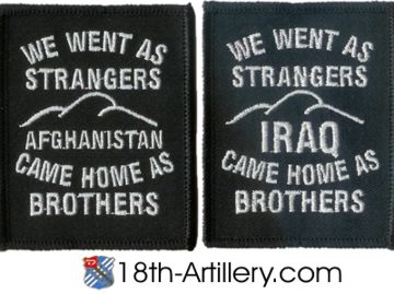 iraq and afghanistan patch available at the 18th-artillery.com gift shop for $3 each - includes shipping